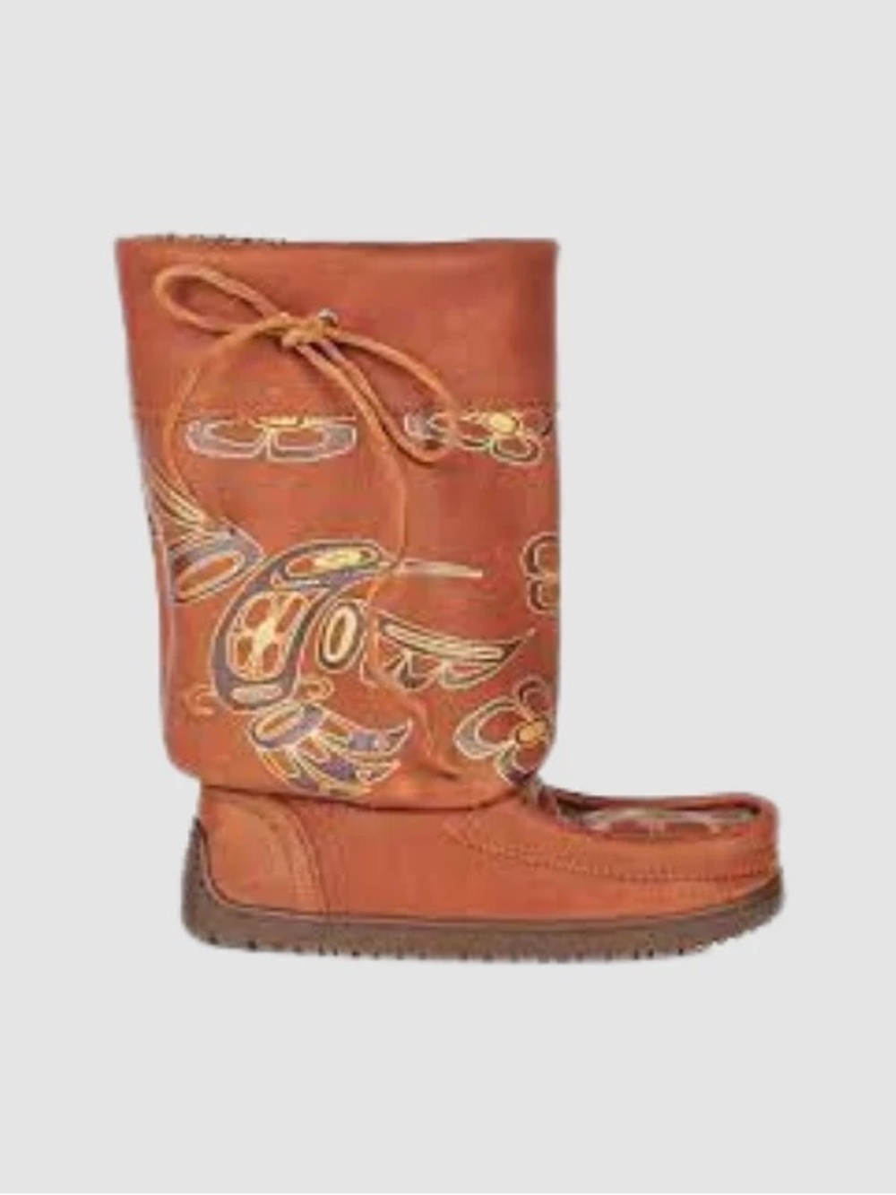 Cognac Manitobah Mukluk Boots with Heminbird & Flower Silver Accent - Picture 2 of 3